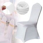 Housse de chaise - hengmei - lot de 50 - extensible - blanc - pour vnements et mariages