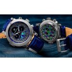 Montre - heritor - 316l - cuir v�ritable bleu - automatique - chic