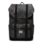 Herschel sac  dos vert fonc noir pour femme et homme - eco little america backpack forest grid 196681 ...