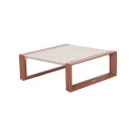 Hesp�ride - table basse de jardin carr�e en aluminium allure - acajou