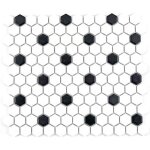 Mosaque cramique - mosani - mos11a - 0301 - hexagonale - noir et blanc - mat