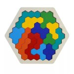 Hexagone puzzle - forme bloc tangram casse - tte jouet gomtrie logique iq jeu stem montessori cadeau ...