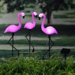 Hi 3x pieux de jardin solaire � led flamant lumi�re lampe dext�rieur eclairage pelouse de paysage d�coration ...