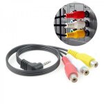 High speed 90degree 35 mm homme jack pour 3 cordon rca femelle adaptateur audio video converter av cable ...