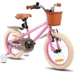 Bicyclette pour enfants - hiland - 14 pouces - 3 - 5 ans - roues stabilisatrices - panier - rose
