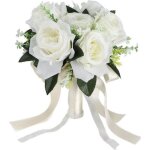 Bouquet de fleurs artificielles - hililand - rose - blanc laiteux - lgance - mariage romantique