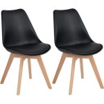 Hj lot de 2 chaises design contemporain nordique scandinave - tulipe chaises - pieds en bois de htre ...