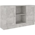Hmf bahut bas dcor buffet de cuisine - buffet dcor gris bton 120x305x70 cm agglomr 62861