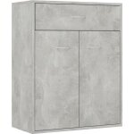 Hmf bahut de cuisine dcor - buffet armoire de cuisine gris bton - 60 x 30 x 75 cm agglomr 43336