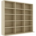 Hmf meuble range cd dcor - armoire de rangement meuble tagre - chne sonoma 102x16x895 cm agglomr ...