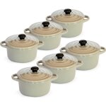 Hobby tech - lot de 6 minis cocottes double poign�es avec couvercle - grise