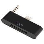 Hobbytech - 1 adaptateur lightning - iphone 4 - 4s vers iphone 5 - 5s - audio + charge - noir