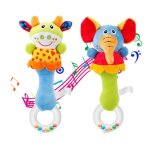 Hochet bébé jouet coloré en peluche doux avec son hochet pour bébé 3 6 9 12 mois (2 pièces) Hochet bébé jouet coloré en peluche doux avec son hochet pour bébé 3 6 9 12 mois (2 pièces)