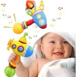 Hochet jouet eveil bb - amoune - peluche - jaune - pour nouveau - ns 3 6 9 12 mois