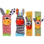Hochet poignet pieds chaussettes animaux peluche b�b� acekid - bleu - jouet �ducatif