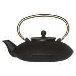 Hokkaido theiere en fonte emaillee 800ml noir poigne cuivre - billiets