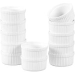 Lot de 12 ramequin en porcelaine - hombene - moule � souffl� - cr�me brul�e muffin bol - 7cm petit terrines ...