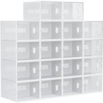Homcom lot de 18 boites cubes rangement à chaussures meuble modulable avec portes transparentes - dim. ... Homcom lot de 18 boites cubes rangement à chaussures meuble modulable avec portes transparentes - dim. ...