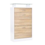 Homcom - meuble chaussures - bois - 60x24x105cm - beige