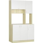 Homcom - armoire de cuisine - panneaux de particules - 102x48x180cm - blanc Homcom - armoire de cuisine - panneaux de particules - 102x48x180cm - blanc