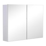 Homcom armoire miroir de salle de bain armoire murale double portes et tagres dim. 80l x 15l x 60h ...