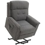 Homcom - fauteuil releveur lectrique - lin (100% polyester) - 92x87x108cm - gris