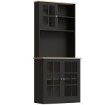 Homcom - buffet - bois - 80x37x183cm - noir