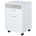 Homcom - organisateur de bureau - bois - 40x35x60cm - blanc