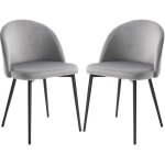 Homcom - chaise de salle  manger - velours - 49x50x77cm - gris