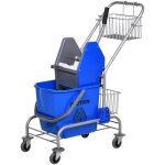 Homcom - seau  roulettes - mtal - 73x45x95cm - bleu