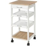 Homcom - desserte - bois - 37x37x76cm - blanc
