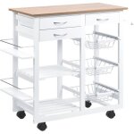 Homcom - desserte - bois - 92x37x82cm - blanc Homcom - desserte - bois - 92x37x82cm - blanc
