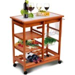 Homcom chariot de service desserte  roulettes multi - rangements tiroirs paniers tagres range bouteilles ...