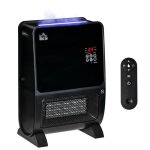 Homcom chauffage humidificateur 2 en 1 avec �clairage led 3 couleurs - chauffage soufflant 2000 w c�ramique ...
