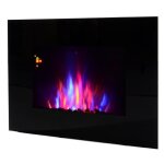 Homcom chemine lectrique murale led 7 effets flammes + 7 couleurs ambiance + galets tlcommande thermostat ...