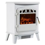 Homcom chemine lectrique radiateur imitation flamme avec luminosit et rglable 900 w / 1800 w porte ...