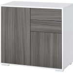Homcom commode buffet meuble de rangement 2 tiroirs 2 portes avec étagère 79 x 36 x 74 cm gris Homcom commode buffet meuble de rangement 2 tiroirs 2 portes avec étagère 79 x 36 x 74 cm gris