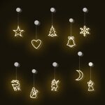 Homcom - dcoration nol stickers lumineuse - pp - 20x16cm - blanc