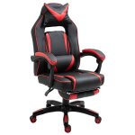 Homcom fauteuil gamer chaise gaming sige de bureau rglable avec repose - pieds et coussin pivotant ...