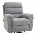 Homcom fauteuil de relaxation inclinable manuel avec repose - pied ajustable tissu polyester aspect lin ...