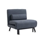 Homcom linen chair bed 3 - in - 1 convertible sleeper chair with adjustable backrest pillow for living ...