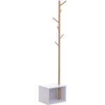 Homcom - portant - bois - 40x30x180cm - blanc