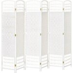 Homcom - paravent de confidentialit - fibre de papier - 242x170x1. 7cm - blanc