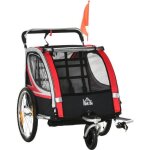 Homcom - remorque vélo pour enfant - acier - 142x75x101cm - rouge Homcom - remorque vélo pour enfant - acier - 142x75x101cm - rouge