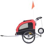 Pawhut - remorque jogger - métal - 155x83x108cm - rouge Pawhut - remorque jogger - métal - 155x83x108cm - rouge