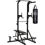 Homcom station de musculation - barre de traction  dips banc de musculation pliable poignes push - ...