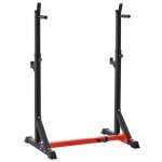 Homcom - gravity squat rack - acier - 122x73x171cm - rouge noir