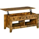 Homcom table basse rectangulaire plateau relevable 2 niches et coffre panneaux particules marron Homcom table basse rectangulaire plateau relevable 2 niches et coffre panneaux particules marron