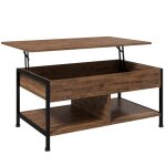 Homcom - table basse relevable - mdf - 100x60x46cm - brun rustique Homcom - table basse relevable - mdf - 100x60x46cm - brun rustique