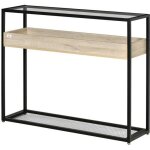 Homcom table console table dappoint table dentrée en verre trempé avec étagère en bois chêne clair plateau ... Homcom table console table dappoint table dentrée en verre trempé avec étagère en bois chêne clair plateau ...